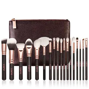 Ydini 15Pcs Rose Gold Cao Cấp Vegan Tùy Chỉnh Trang Điểm Bàn Chải Giáng Sinh Make Up Brush Set Với Túi