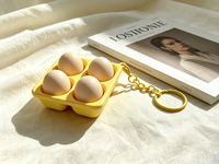 Jouet anti-stress réaliste en forme de dumpling ou de fruit, à presser, porte-clés, breloque de sac, pendentif de sac à dos, jouet sensoriel mignon
