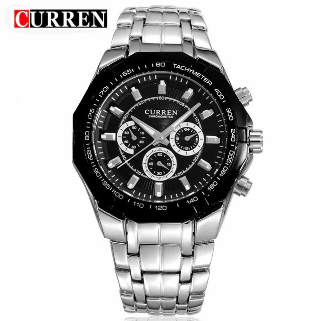 Curren 8084 Wholesale Custom Mens Stainless Steel Band Luminous Watches Quartz Movement Waterproof Luxury Sport Male Wristwatch