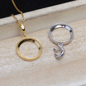 จี้ห้อยรูปวงกลมชุบเงินแท้ 925 ยี่ห้อ WENCHI ขนาด 11.7 มม. พร้อมถาดเปล่าสำหรับใส่ไข่มุก สำหรับงาน DIY เครื่องประดับ รุ่น 40087 - Product Image 4