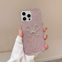 Luxe Bowknot Strass Couverture de Téléphone Diamant Bling Brillant Étui de Téléphone Portable pour iPhone 1: 6 PM Plus 13-Vente Chaude Galvanoplastie