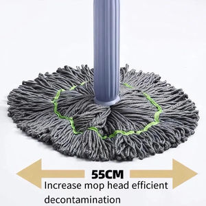 Serpillère télescopique 2-en-1 en acier inoxydable durable avec essorage automatique et taux de déshydratation élevé pour le nettoyage des sols domestiques - Product Image 3
