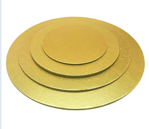 Plateau rond pour gâteau blanc, décoration de mariage, boîtes en papier, outils pour gâteaux, plateaux ronds dorés pour gâteaux pour mariages, occasions spéciales - Product Image 2