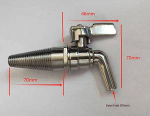 Robinet conique en acier inoxydable à filetage conique pour baril en chêne, utilisation manuelle pour camping-car - Product Image 1