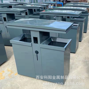 Stainless Steel Outdoor Waste <b>Bin</b> Rectangular Sorting Recycling Commercial Use With <b>Lids</b> - Product Image 4