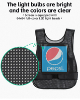 Veste publicitaire LED extérieure à commande par application, écran LED flexible portable avec synchronisation mobile, panneau d'affichage portable pour événements