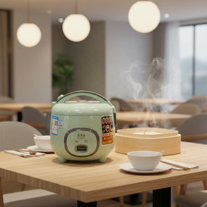 Cute Plastic Housing Mini Rice Cooker Paddle Aluminum Inner Pot 1.1-2 L Capacity Portable Household Home Mechanical <b>Timer</b> Contro - Product Image 4