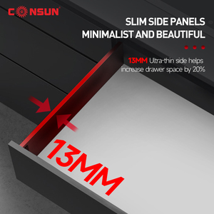 Consun phần cứng tủ bếp Slim cưỡi Ngăn kéo trượt hộp đường sắt Slide Telescopic kênh mềm đóng Slim trượt ngăn kéo hộp - Product Image 4