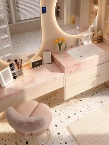 Lavabo Moderno de Lujo Ligero, Mueble de Baño con Tocador, Set Integrado de Piedra <span class=keywords><strong>Natural</strong></span>, Lavamanos Inteligente - Product Image 5