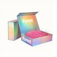 Caja magnética de concha con láser, embalaje de cosméticos personalizados, productos para el cuidado de la piel, Tarjeta Dorada y plateada, regalo de vacaciones