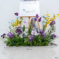 Guirlande murale de fleurs artificielles violettes suspendues, fausse verdure pour décor d'arche de mariage