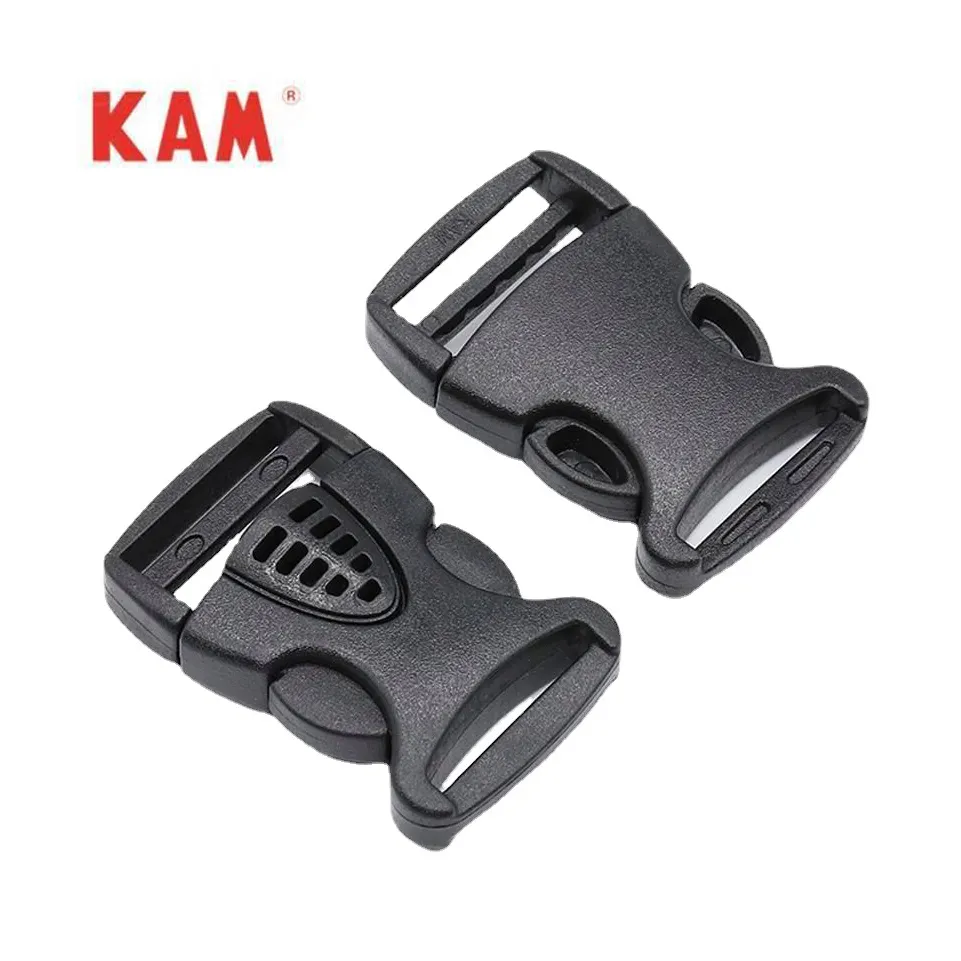 Wholesale KAM Bag Parts Webbing Belt Black POM Side Release Buckle Safety Lock Plastic Quick Release Buckles