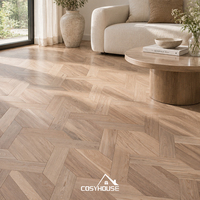 Parquet en bois de teck de luxe, motif feuille de lotus, mosaïque artistique en bois pour la décoration intérieure de villa