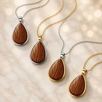 Collier pendentif goutte d'eau en acier inoxydable inaltérable plaqué or 18 carats, facetté, hypoallergénique, étanche, unisexe, OEM