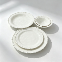 Service de vaisselle en porcelaine perlée irrégulière française TECANXIN, assiettes, bols, tasses, soucoupes, assiettes à dessert, assiettes à dîner, origine Guangdong moderne