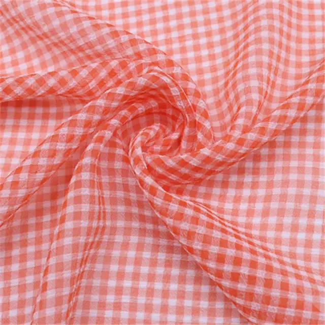 best quality two tone seersucker check polyester chiffon fabric 2 tone ombre