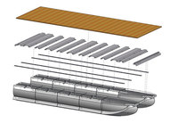 Structure de ponton en aluminium de luxe de 15 à 33 pieds avec tubes de pièces de pont certifiés CE pour le surf et d'autres activités de plein air