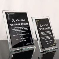 Plaque de certification en cristal noir transparent gravée sur mesure, trophée pour les récompenses de coopération commerciale, récompenses d'autorisation MH-JP003
