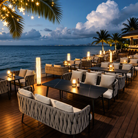 Canapés et tables de bar en cuir minimalistes modernes pour restaurants, bistrots, cafés, terrasses et ensembles de sièges extérieurs