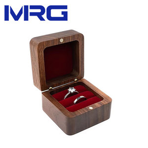 Đính hôn đề nghị mộc mạc Walnut lưu trữ Vòng gỗ hộp đồ trang sức gói đôi đơn Nhẫn hộp đám cưới bằng gỗ Nhẫn hộp - Product Image 2