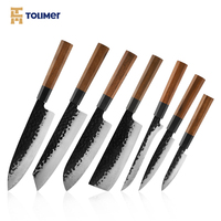 Ensemble de couteaux de chef japonais en acier composite à trois couches de qualité supérieure 9Cr18Mov, manches en bois d'ébène et de santal, pour droitiers