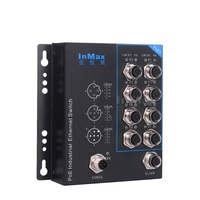 InMax fabricant M12 poe commutateur 48v 8 ports M12 D-code bus train véhicule métro métro chemin de fer PoE commutateur Ethernet industriel