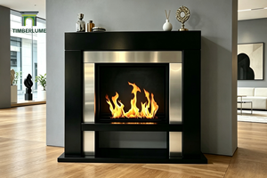 Marco Moderno para <span class=keywords><strong>Chimenea</strong></span> de MDF Negro Premium para Chimeneas Eléctricas/de Gas/de Etanol, Uso en Interiores, Sala de Estar, MOQ 50 Piezas - Product Image 4