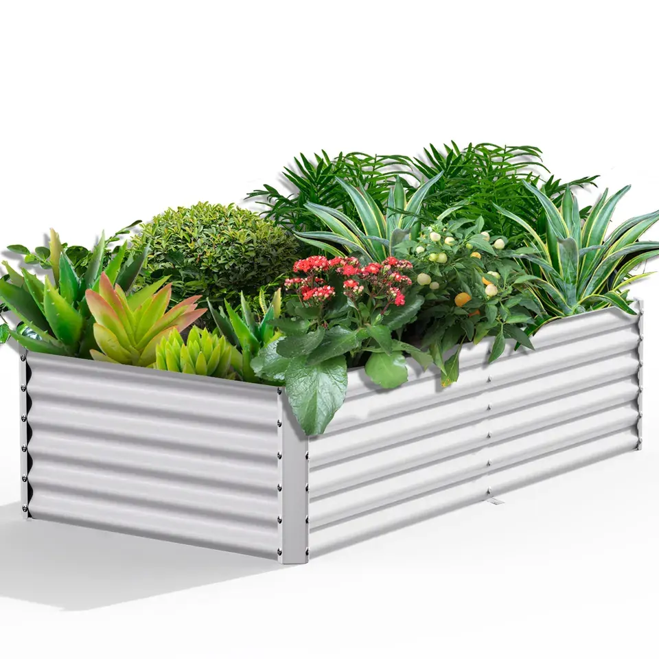 Lit de jardin en métal galvanisé pour légumes, boîte de jardinière extérieure surélevée pour jardin