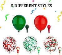 Kit de guirlande de ballons de Noël, rouge, vert, transparent, à pois, en feuille d'aluminium, en latex, avec ruban à friser, décoration de fête de Noël