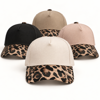 Casquettes de baseball brodées personnalisées, visière imprimée léopard, en coton, ajustables, avec fermeture snapback, pour femmes et hommes, protection solaire, vente en gros