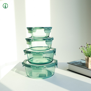 Juego de Recipientes de Vidrio de Borosilicato con Tapa Hermética para Almacenamiento de Alimentos de Cocina, Recipientes Herméticos para Lonchera de Adultos, Venta al por Mayor Personalizada - Product Image 1