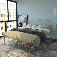 Lit métallique, pliant et simple en acier, de luxe, pour chambre d'hôtel, lit en fer, à vendre, de haute qualité