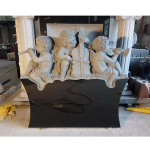 Zwarte Aangepaste Kleur Grave Grafsteen Granieten Grafsteen <span class=keywords><strong>Maker</strong></span> Hart Grafsteen Met Vaas Letters - Product Image 6