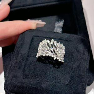 Wenchi S925สีเงินบริสุทธิ์ประกายดาวสีเงินบริสุทธิ์ตัดเพชรฝังเพชรในกระโปรงจีบลูกไม้ส่องแสงผลเต็มรูปแบบหวาน - Product Image 5