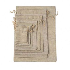 Wholesale Cotton Linen <b>String</b> Bag Customized White Twill Linen Bags Jewelry Drawstring Pouch - Product Image 6