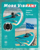 ITAOSTAR Planche de paddle gonflable 11'6"x35"x6" avec système de 5 ailerons, portable pour les lacs et les rivières