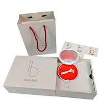 Boîte en carton ondulé rigide personnalisée avec logo, étui circulaire en plastique pour aligneur, avec pochette plate, étiquette et sac de vente au détail inclus dans le set