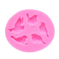 Moule en silicone DIY pour décoration de gâteaux et fondants, motif graphique 3D classique et populaire de moineaux de dessin animé, prix usine