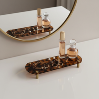Plateau en acrylique à imprimé léopard personnalisé, plateau de rangement exquis pour bijoux et parfums, étagère multifonctionnelle, adapté à la chambre à coucher, à la salle de bain