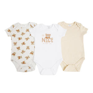 Neues Hochwertiges 3-teiliges Set 0-9 Monate Unisex 100% Baumwolle Strampler Baby Krabbelkleidung - Product Image 1