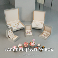 Boîte à bijoux rectangulaire simple en cuir PU multicolore grande capacité pour femmes, vente en gros d'usine