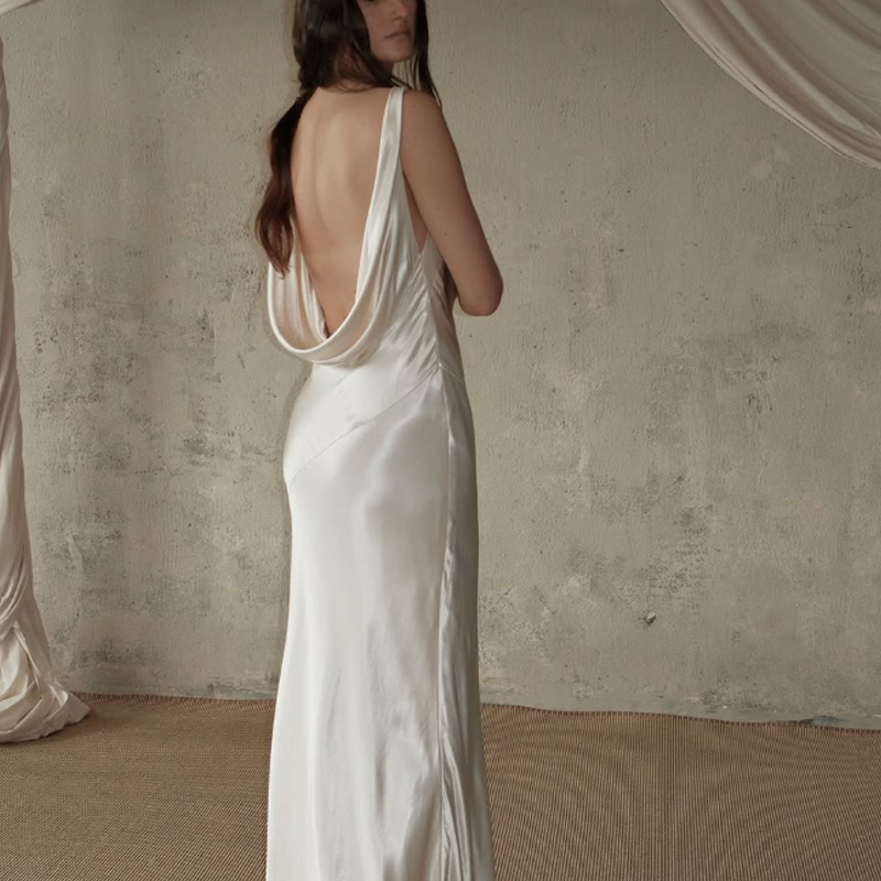 Satin Draped Dresses - Elegant and Stylish Women's Clothing