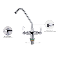 Robinet de cuisine moderne durable Robinet élégant en laiton chromé à double poignée avec ouverture rapide et montage à trou unique