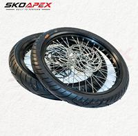 Kit de roues Supermoto en aluminium CNC argenté Sur Ron Light Bee X LBX 17 pouces 70/90-17 90/80-17 E, pièces de mise à niveau pour moto tout-terrain