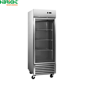 Congelador Comercial Vertical de Acero Inoxidable de Alta Resistencia con 1 Puerta de Vidrio, Congelador de Exhibición Vertical -22~-18 ℃   Con Ruedas Móviles - Product Image 1