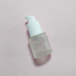 Luxury Custom Cosmetic Essential Oil Packaging 1 oz 2 oz Flat Shoulder Matte Glass Serum <b>Bottle</b> Frosted 20 ml with Pump - Product Image 1