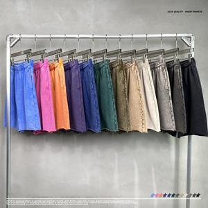 MAQVOB Short d'entraînement grande taille personnalisé pour femmes <span class=keywords><strong>basket</strong></span>-ball décontracté pour filles hommes français éponge hommes coton délavé à l'acide Shorts de vente en gros - Product Image 3