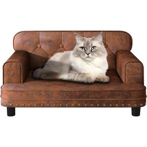 Small Pet <b>Bed</b> for Cats and Puppies Wooden Frame with Suede Fabric <b>Dog</b> and Cat Couch by Product Category - Product Image 1