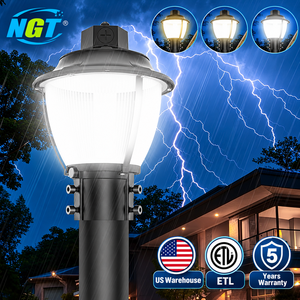 Envío Gratis, Stock en EE. UU., Lámpara LED para Poste de Jardín y Calle, 60-100W, Aluminio, para Iluminación Exterior de Patio Trasero, 5 Años de Garantía, ETL DLC - Product Image 1