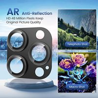 Protection d'écran en verre trempé HD 9H anti-reflet AR pour téléphone portable 15/16/17 Pro Max, impression de logo personnalisée, installation facile, étanche